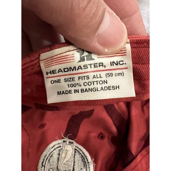 Headmaster Mens Red NBA ESPN Patch Adjustable Strapback Hat Baseball Cap Vtg - Picture 9 of 9